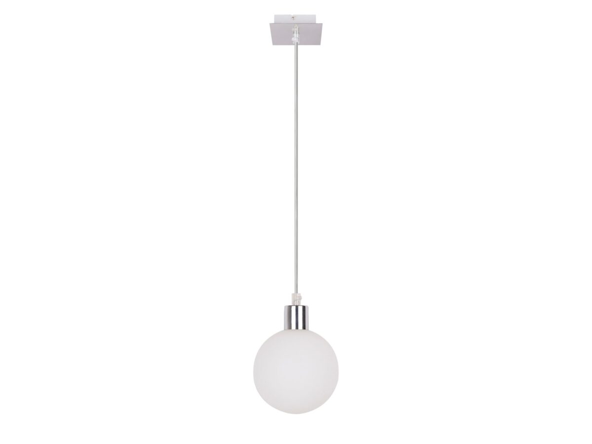 Lampa wisząca Orevina z białym kulistym kloszem 12 cm