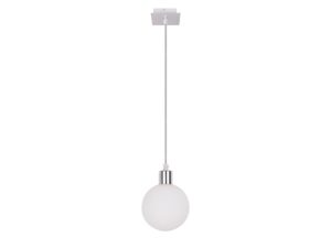 Miniaturka 3 - Lampa wisząca Orevina z białą szklaną kulą i chromowanym zawieszeniem
