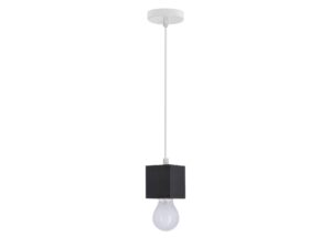 Miniaturka 1 - Lampa wisząca Oridela biało-czarna z drewnianą kostką E27