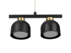 Miniaturka 2 - Zbliżenie dwóch metalowych kloszy lampy Orilano z mosiężnymi akcentami