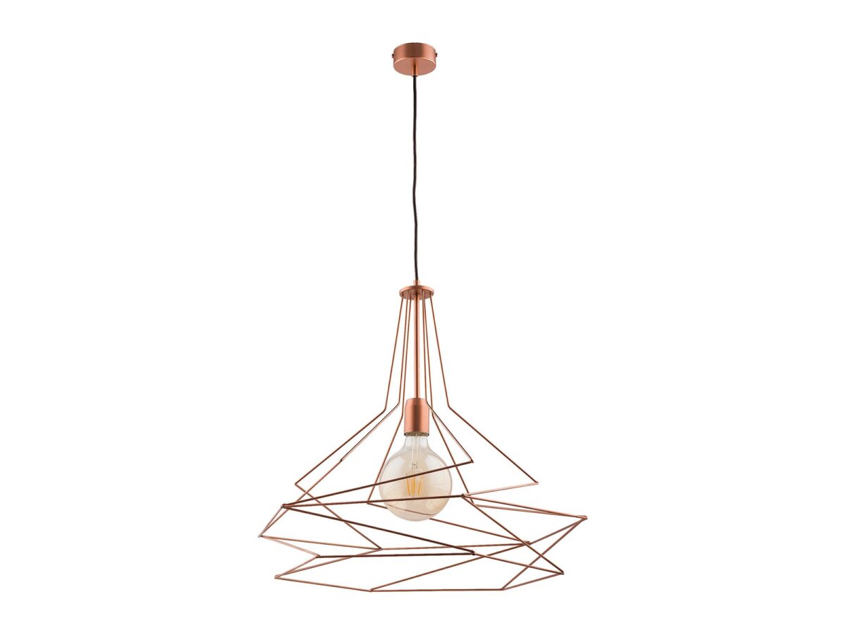 Lampa wisząca Oro z geometrycznym kloszem metalowym