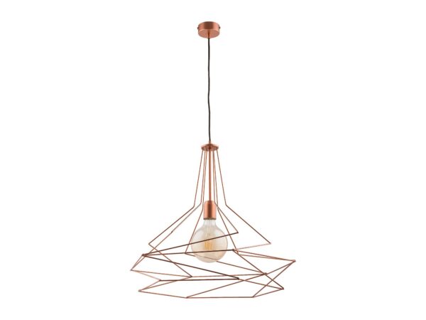 Lampa wisząca Oro miedziana z geometryczną otwartą osłoną