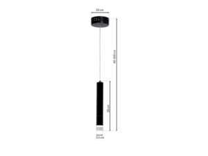 Miniaturka 1 - Lampa wisząca Oroneta LED 5 W czarna – zdjęcie 2