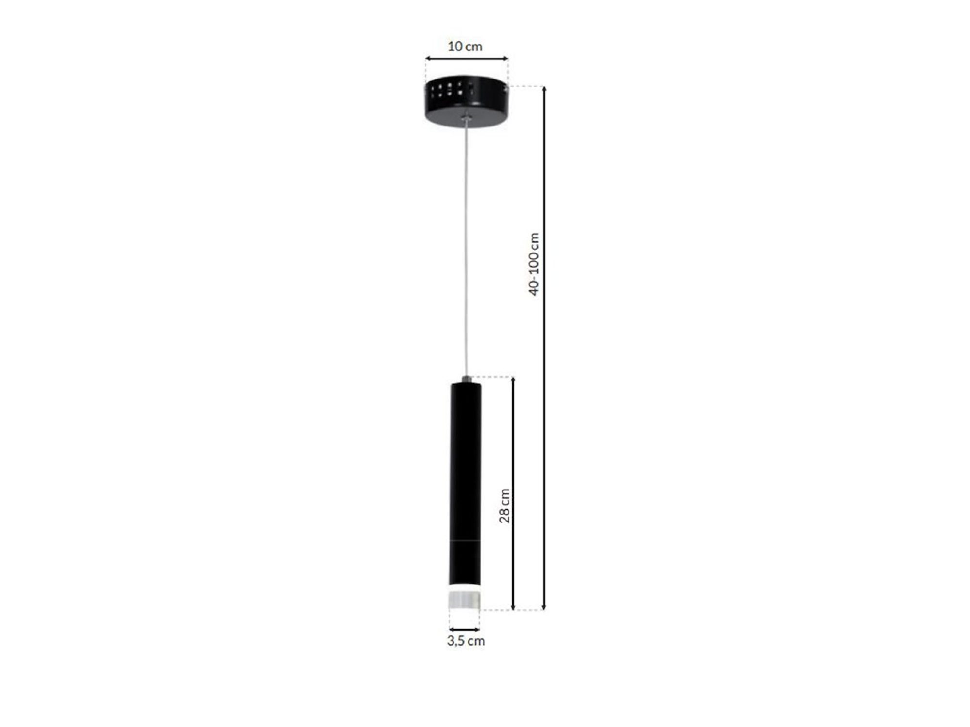 Lampa wisząca Oroneta LED 5 W czarna – zdjęcie 2