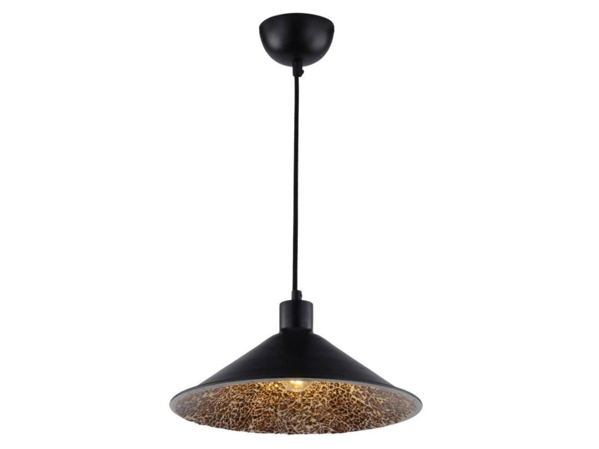 Lampa wisząca Orotia czarna talerzowa E27 31 cm