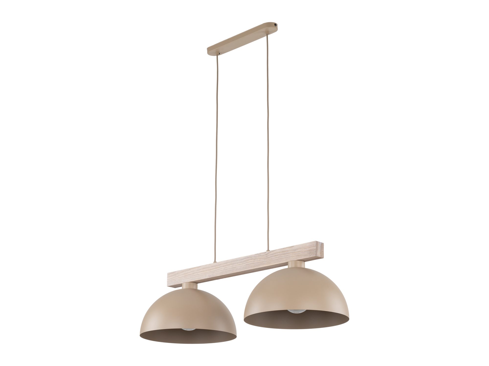 Lampa wisząca Oslo 2-punktowa w piaskowym beżu na białym tle