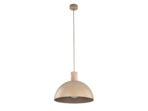 Miniaturka 1 - Lampa wisząca Oslo w piaskowym beżu z pojedynczym metalowym kloszem na białym tle