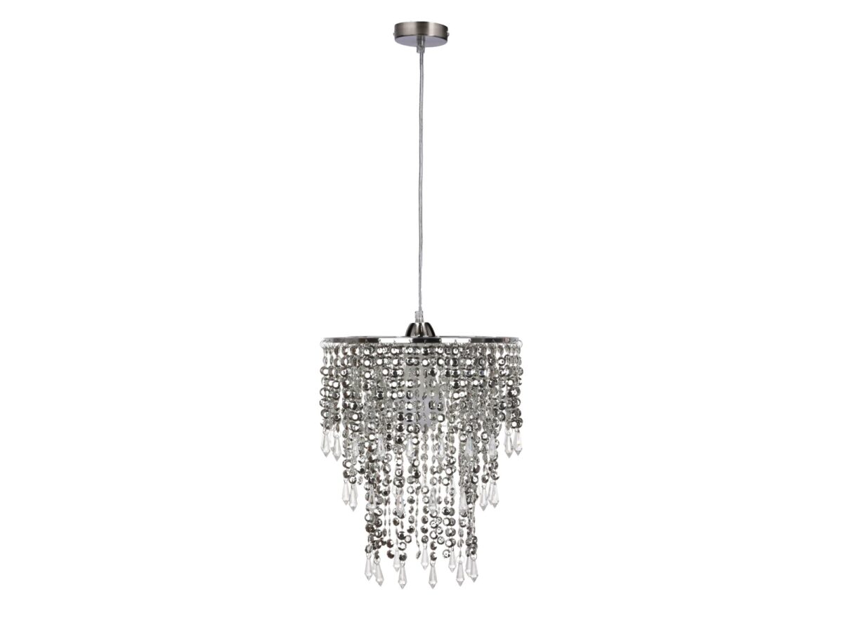Lampa wisząca Palamona chromowana z akrylowymi koralikami 22,5 cm