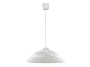 Miniaturka 2 - Lampa wisząca Palatano biała ze szklanym kloszem i delikatnym wzorem