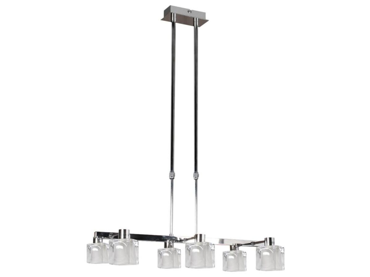 Lampa wisząca Palerio chromowana z 6 szklanymi kloszami G9