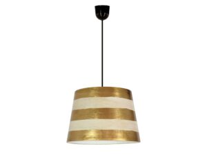 Miniaturka 3 - Lampa wisząca Palivira z beżowo-złotym abażurem na białym tle
