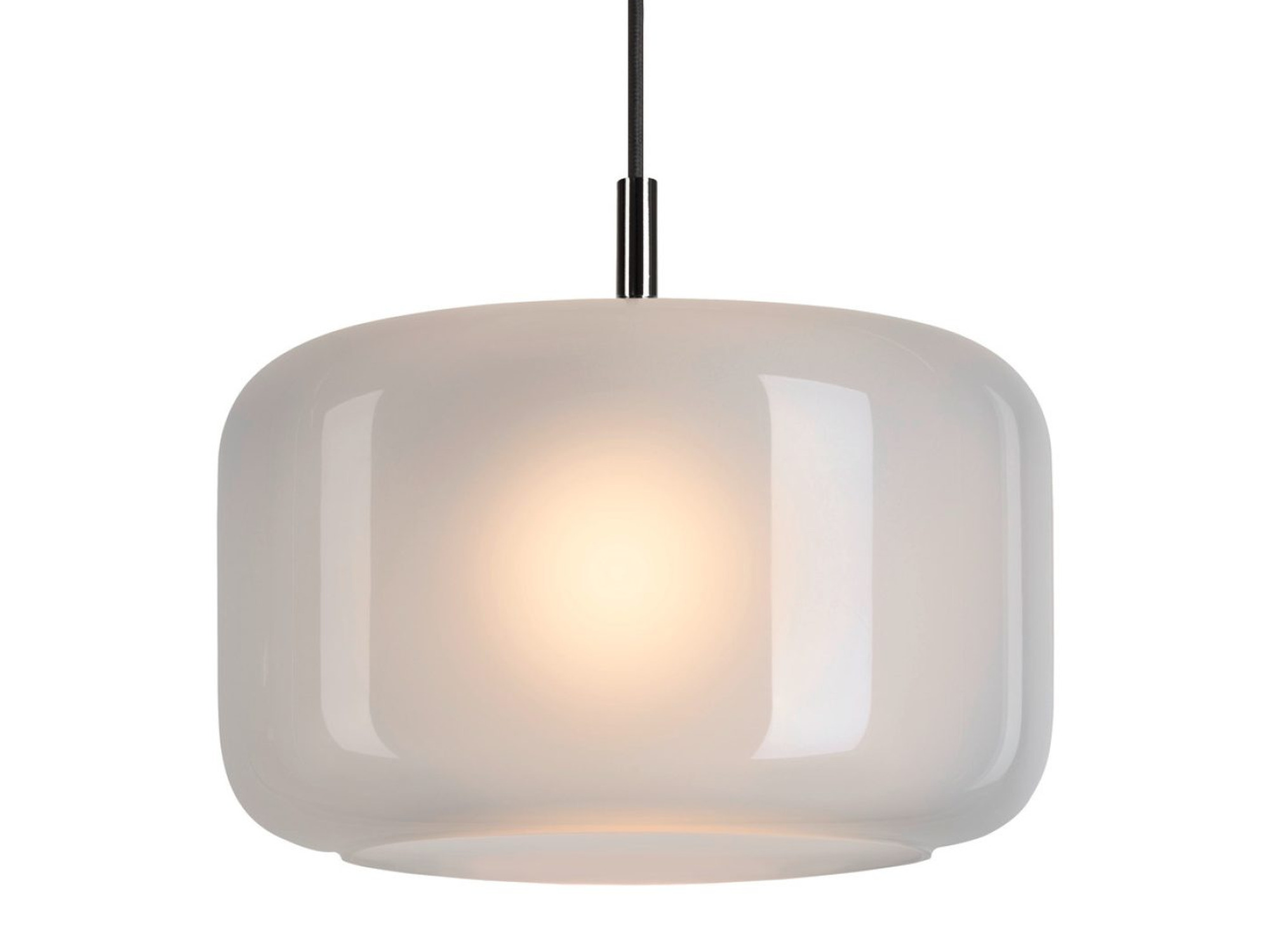 Biała lampa wisząca Pantilo 28 – szklany klosz