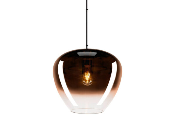 Miedziana lampa wisząca Pantilo Convex 40 z pełną rozetą i kloszem Ø40 cm