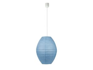Miniaturka 1 - Lampa wisząca Levenira z niebieskim papierowym abażurem