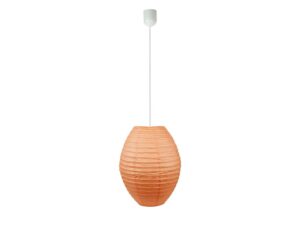 Miniaturka 2 - Lampa wisząca Levenira z pomarańczowym papierowym abażurem