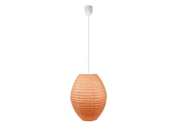 Lampa wisząca Levenira z pomarańczowym papierowym abażurem