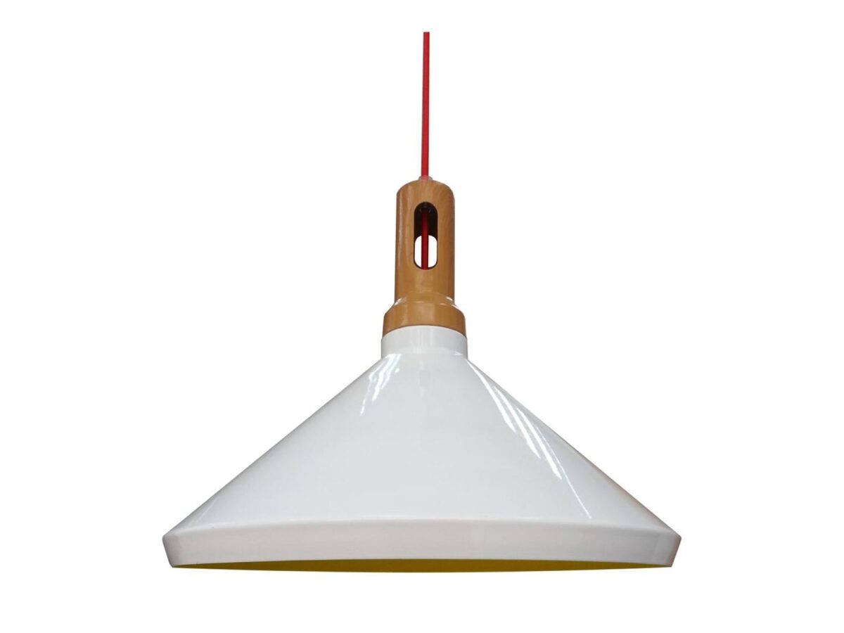 Lampa wisząca Pelamina biała z żółtym wnętrzem 35 cm