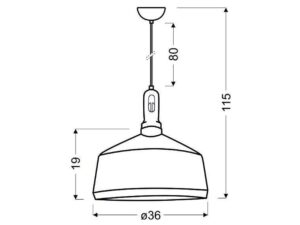Miniaturka 2 - Lampa wisząca Pelamina w białej wersji z drugiej perspektywy