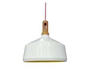 Miniaturka 1 - Lampa wisząca Pelamina z białym kloszem i żółtym wnętrzem