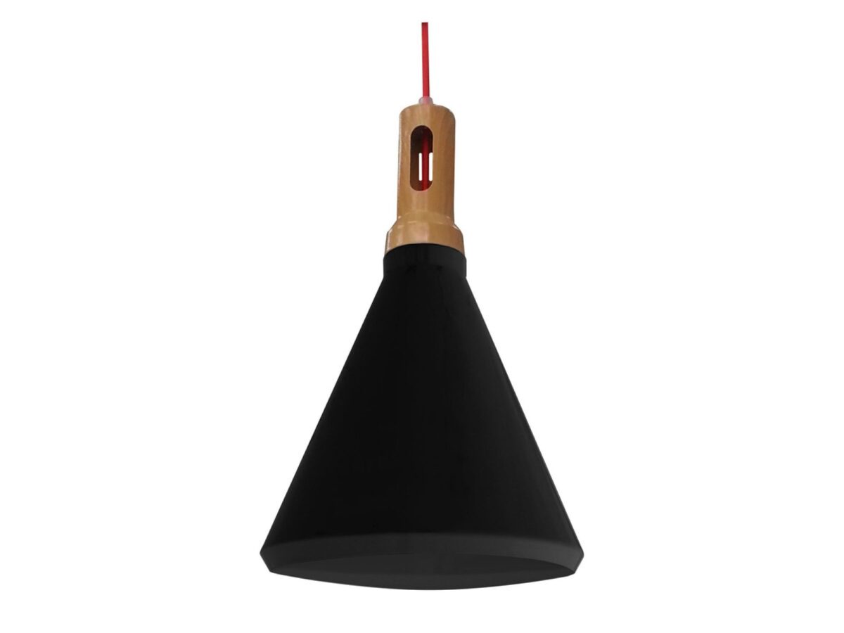 Lampa wisząca Pelamina z czarnym kloszem 26 cm