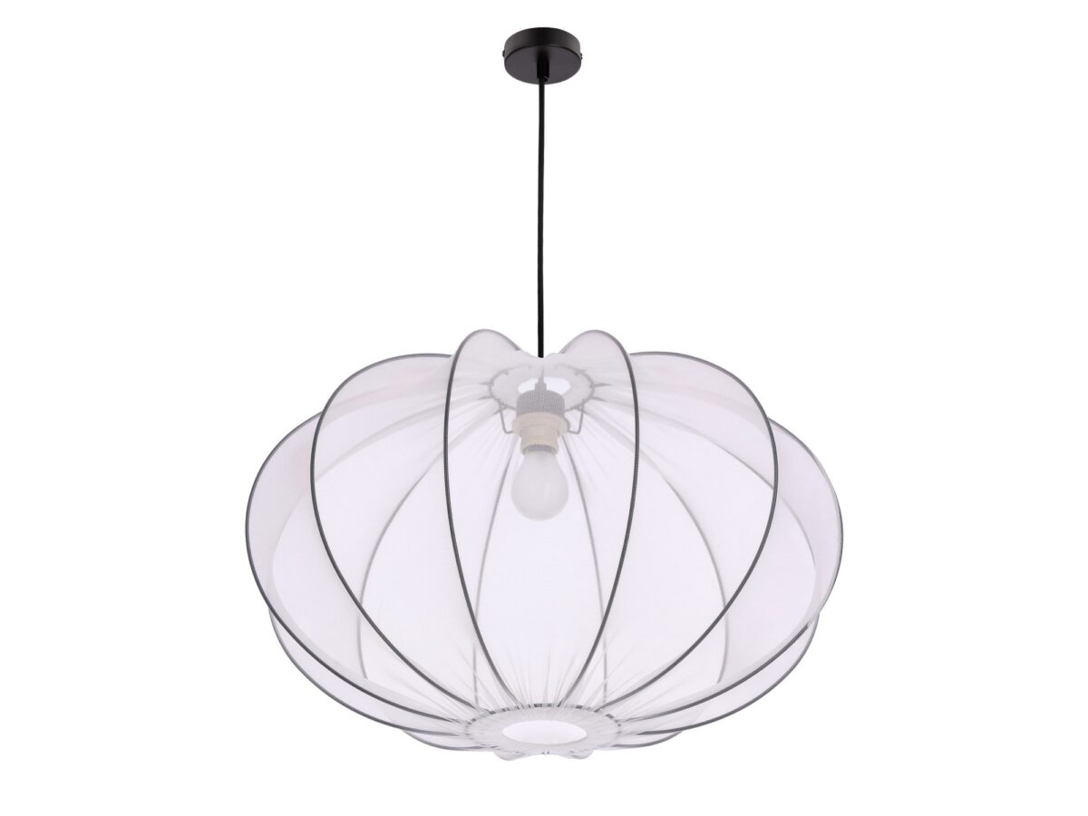 Lampa wisząca Pelato z białym siateczkowym abażurem
