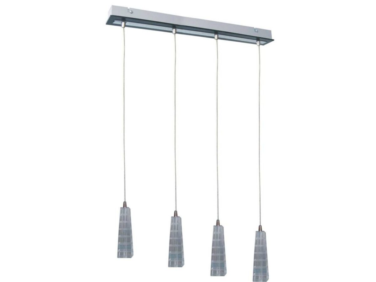 Lampa wisząca Pelesona 4-punktowa chromowana z listwą