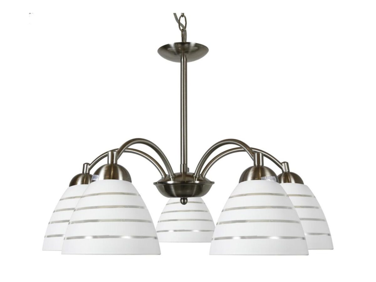 Lampa wisząca 5 szklanych kloszy Pelidia 52 cm satynowa