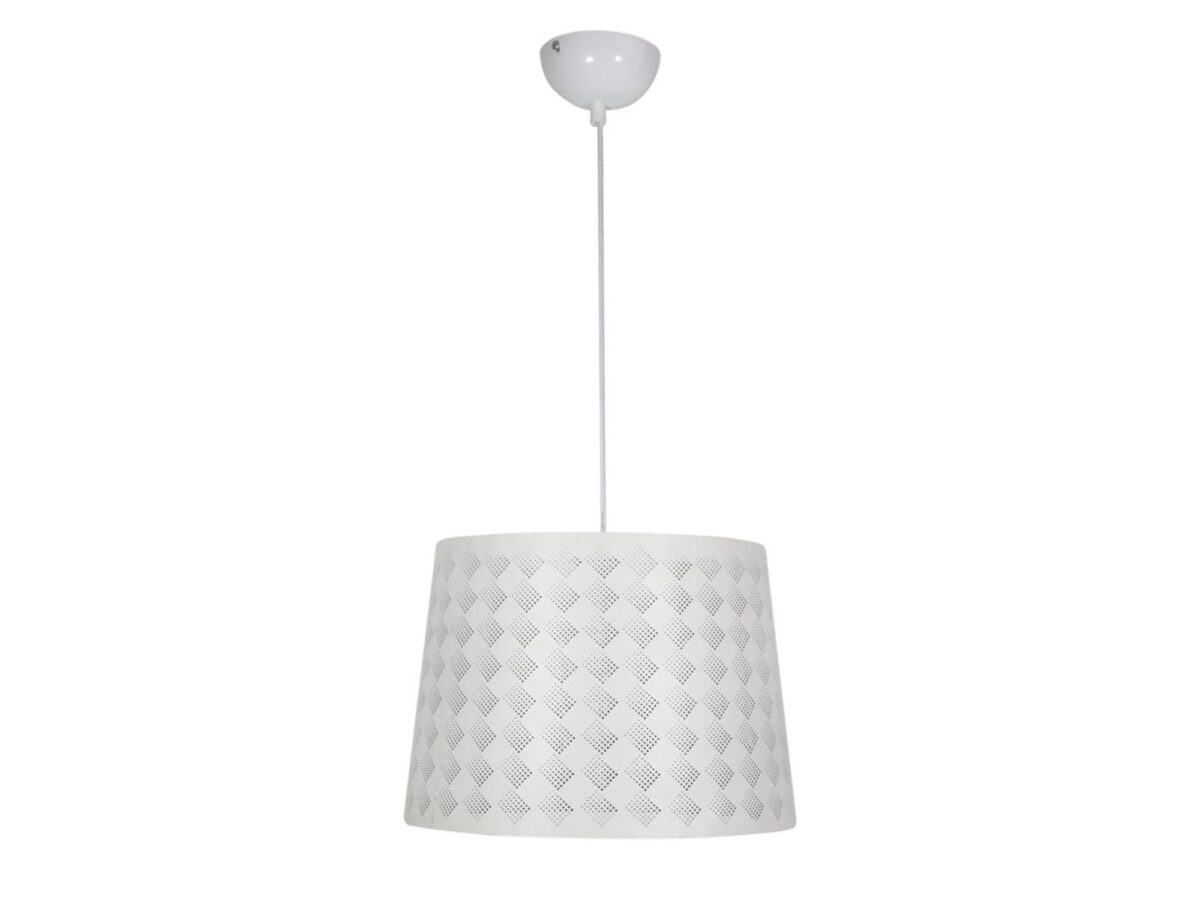 Lampa wisząca Peradena 35 cm biała z metalowym abażurem