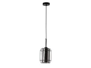 Miniaturka 2 - Lampa wisząca Peralo czarna z przydymionym szkłem w metalowym koszu