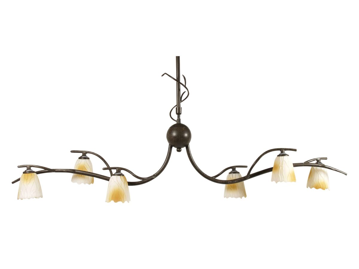 Lampa wisząca Perana 6-punktowa 105 cm patyna