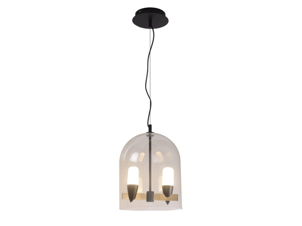 Lampa wisząca Peresona 30 cm czarno-złota LED