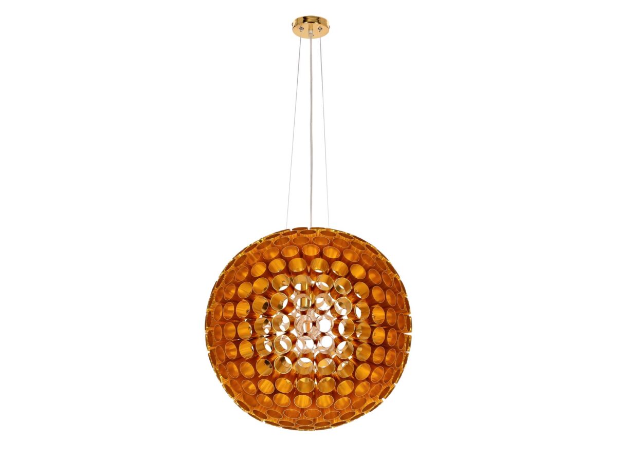 Lampa wisząca ażurowa Perevira kula 50 cm miedziana