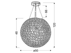 Miniaturka 3 - Lampa wisząca Perevira 50 cm – dodatkowe ujęcie przedstawiające formę oprawy