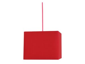 Miniaturka 3 - Lampa wisząca Perilona czerwony kwadratowy abażur 30 cm na białym tle