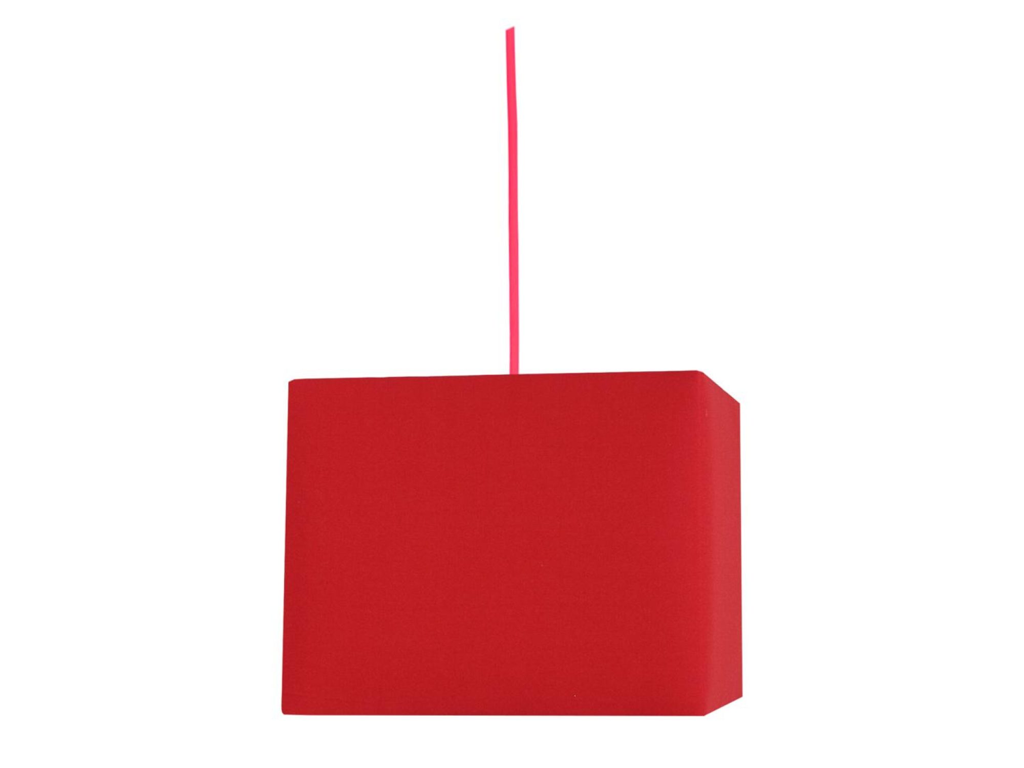 Lampa wisząca Perilona czerwony kwadratowy abażur 30 cm na białym tle