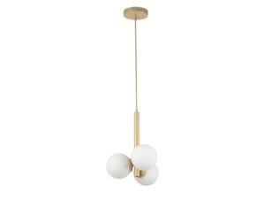 Miniaturka 6 - Lampa wisząca Perla 3 złoty beż w całości na białym tle