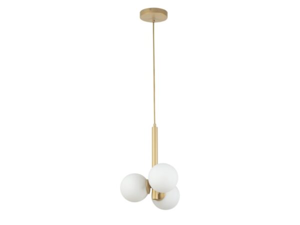 Lampa wisząca Perla 3 złoty beż w całości na białym tle