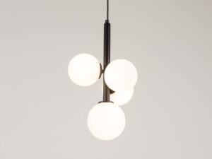 Miniaturka 3 - Lampa wisząca Perla 4 czarna z rozświetlonymi kulami