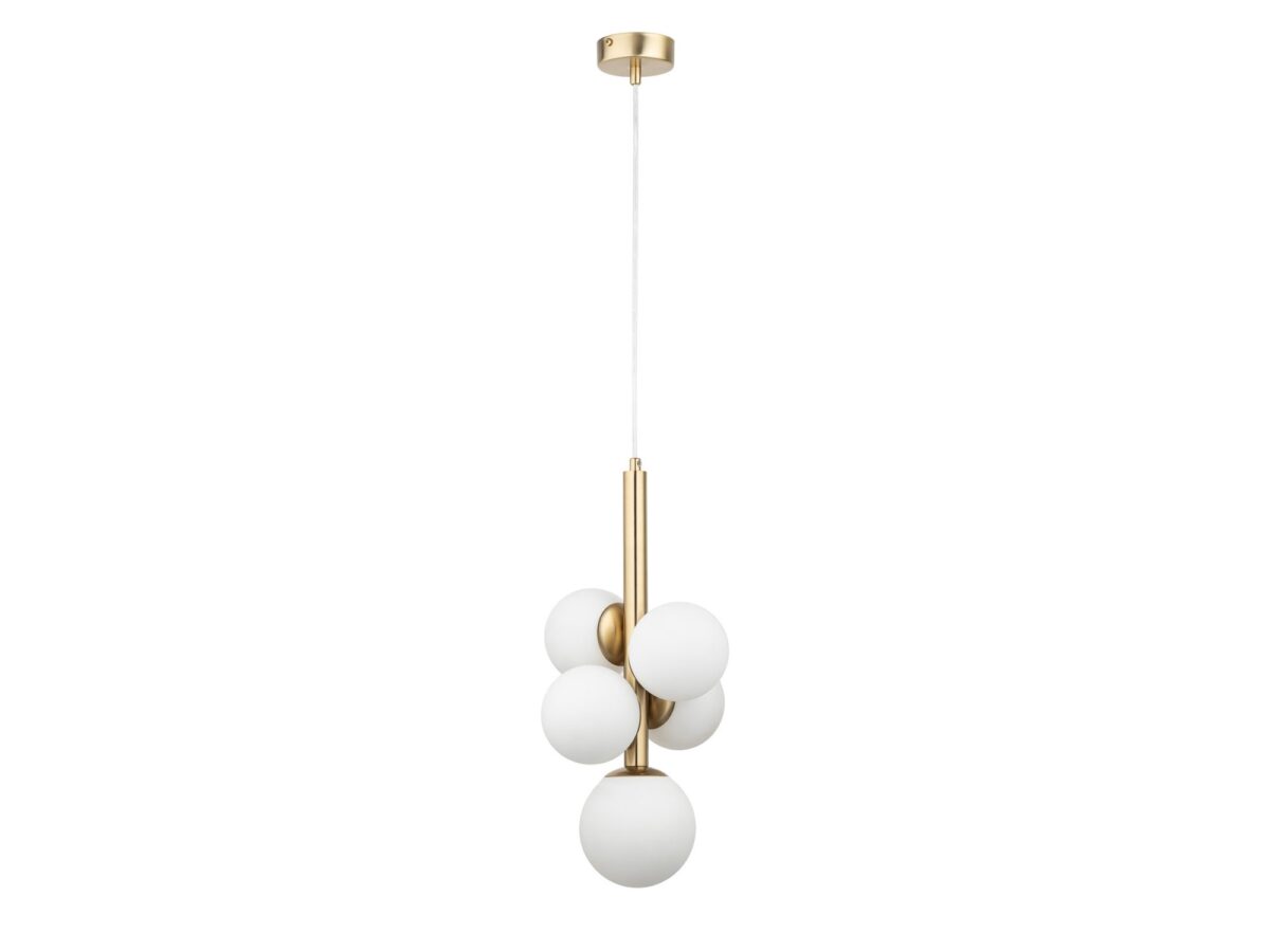 Lampa wisząca Perla Lux 5-punktowa z kulistymi kloszami