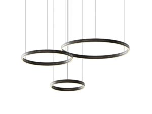 Miniaturka 1 - Lampa wisząca Peromina LED 108 W 3 pierścienie czarno-złota – zdjęcie 2