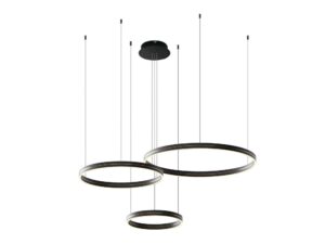 Miniaturka 4 - Lampa wisząca Peromina LED 108 W 3 pierścienie czarno-złota