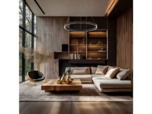 Miniaturka 3 - Lampa wisząca Peromina LED 36 W pierścień 40 cm czarno-złota – zdjęcie 4