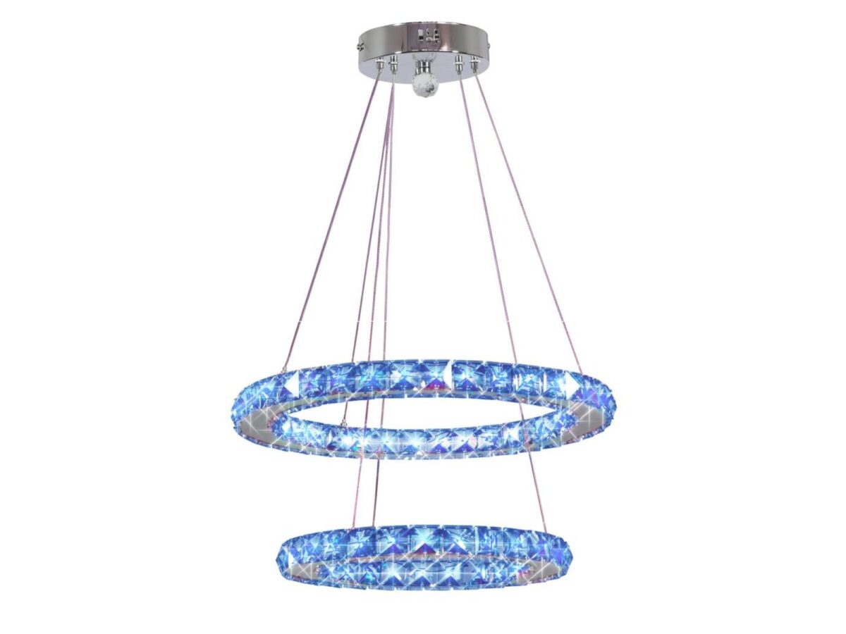 Lampa wisząca LED RGB Perosio 44 cm chrom z pilotem