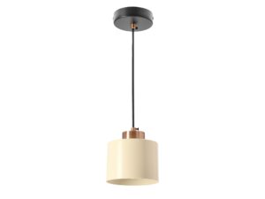 Miniaturka 2 - Lampa wisząca Perovina z czarnym zawiesiem i białym metalowym kloszem – widok główny