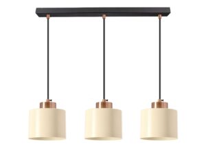 Miniaturka 2 - Trzypunktowa lampa wisząca Perovina z czarną belką i białymi cylindrycznymi kloszami