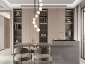 Miniaturka 1 - Lampa wisząca Piano 9 z dziewięcioma kulami nad stołem w jadalni