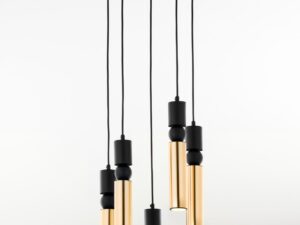Miniaturka 1 - Lampa wisząca 5-punktowa złoto-czarna – widok całej lampy