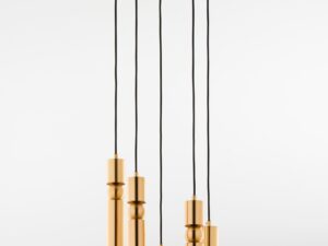 Miniaturka 5 - Lampa wisząca 5-punktowa złota – widok całej lampy