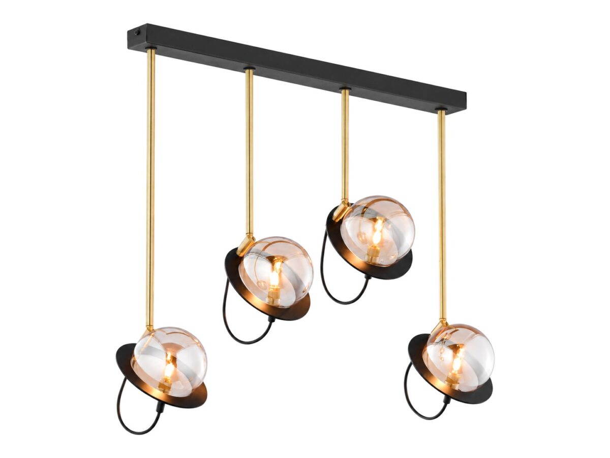 Lampa wisząca Planet 4-punktowa ze szklanymi kloszami