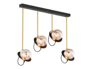Miniaturka 6 - Lampa wisząca Planet 4-punktowa ze szklanymi kloszami na białym tle